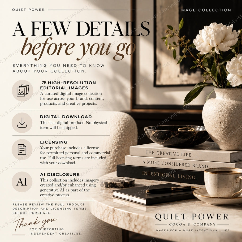 Quiet Power — 75 Editorial Images for Brands & Creators