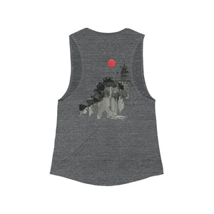 Geisha - Women's Flowy Scoop Muscle Tank (front and back print)