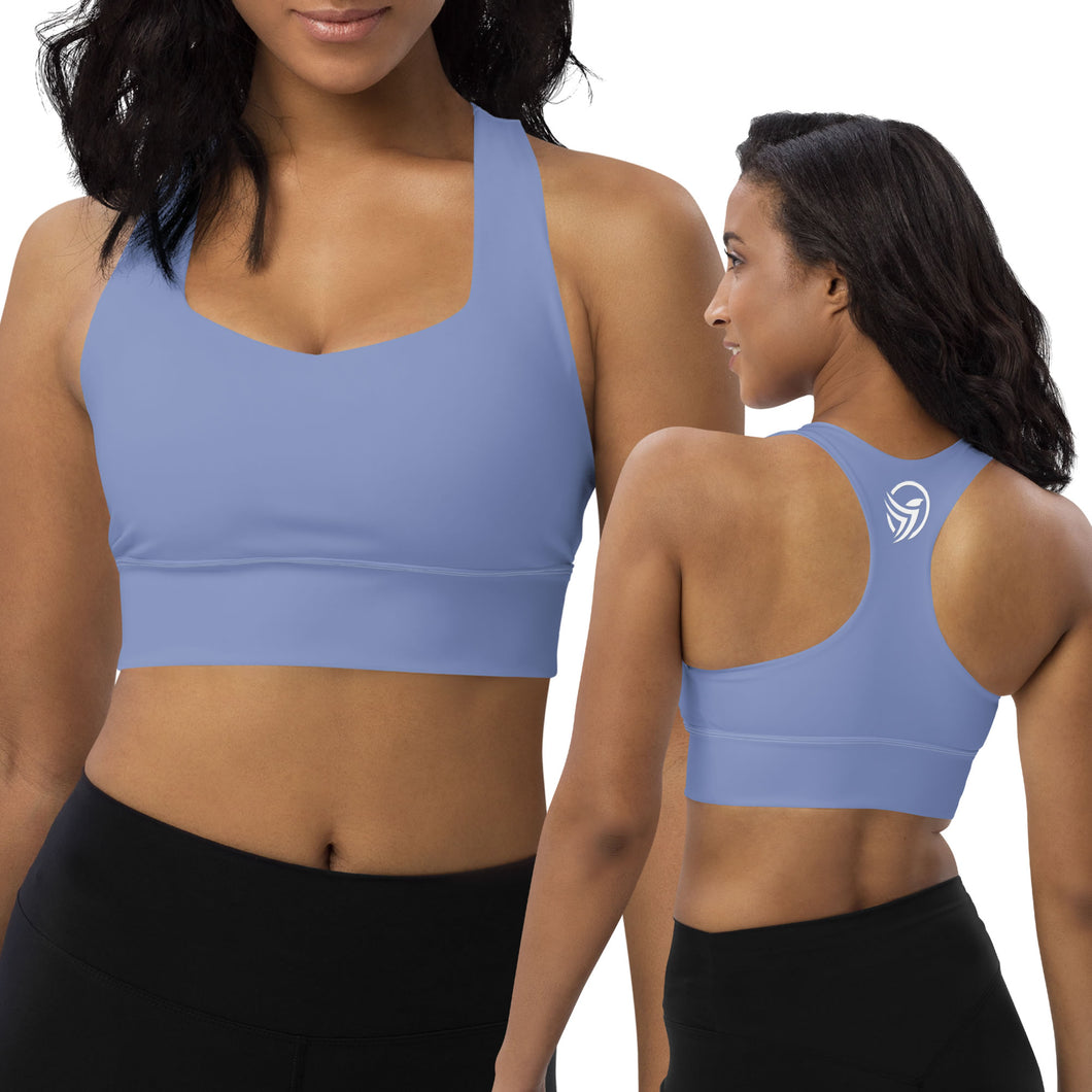 Periwinkle - Longline sports bra