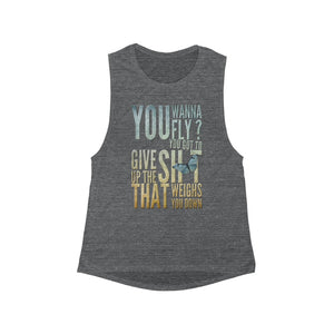 Wanna Fly? - Women's Flowy Scoop Muscle Tank (front print only)